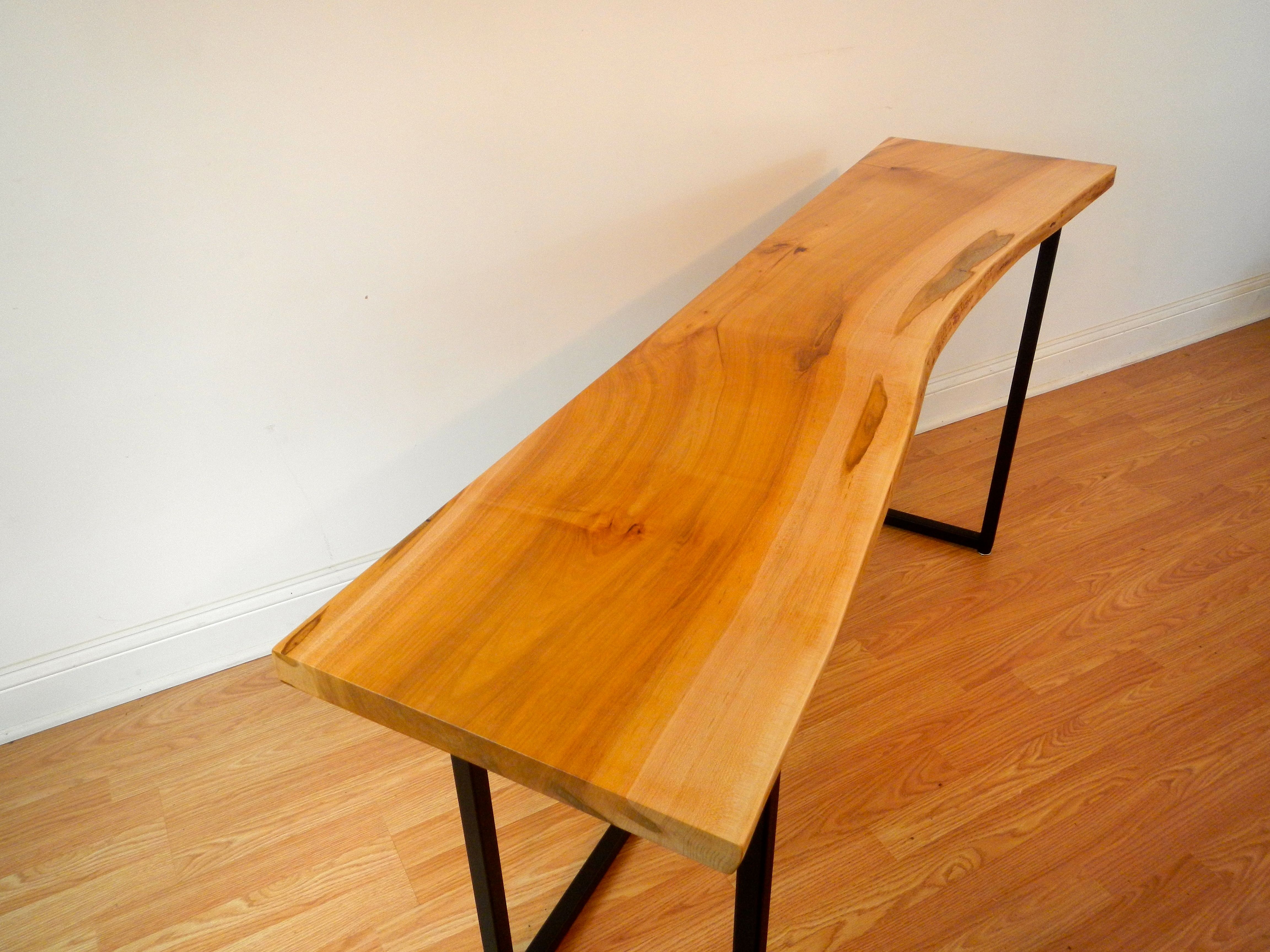 Hand Crafted Live Edge Maple Console Table by Don Yacovella