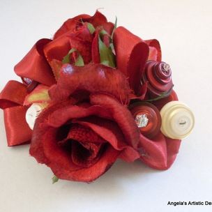 Custom Silk Ribbon Flower Bouquet by Angela's Artistic Bouquets