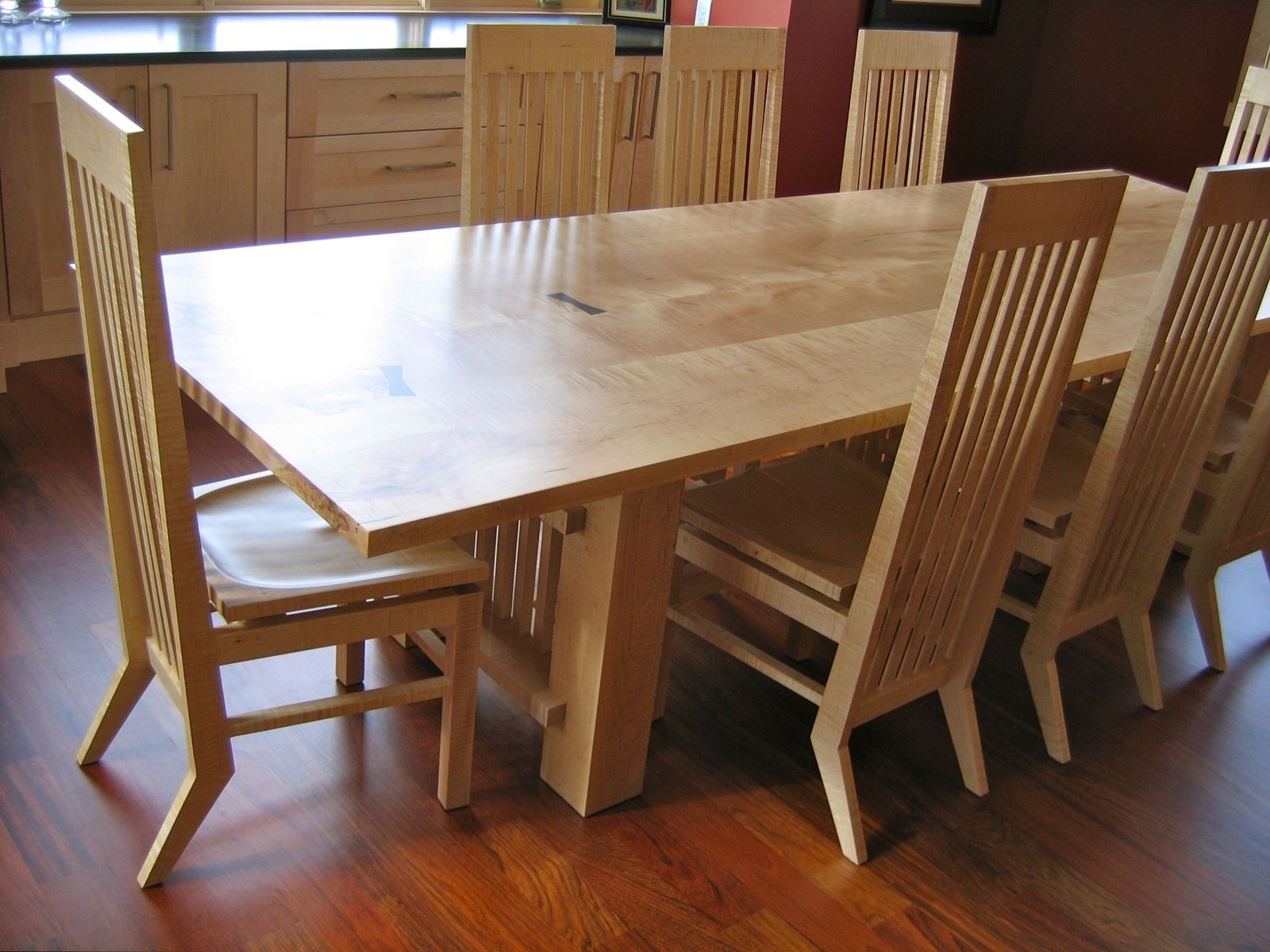 Solid Maple Dining Room Table With Metal Legs