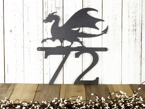 Custom Made Metal House Number Sign, Dragon