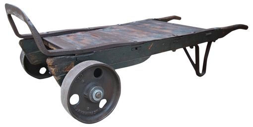 Custom Made Rustic And Industrial Hand Truck Coffee Table