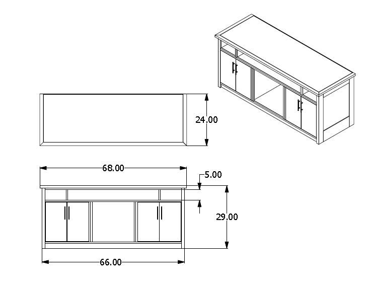 Custom Made Modern Entertainment Center by Glessboards