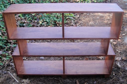 Custom Made Custom Bookcase Or Room Divider Made With Solid Cherry In Mid Century Style