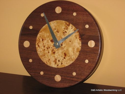 Custom Made Inlaid Wood Clock