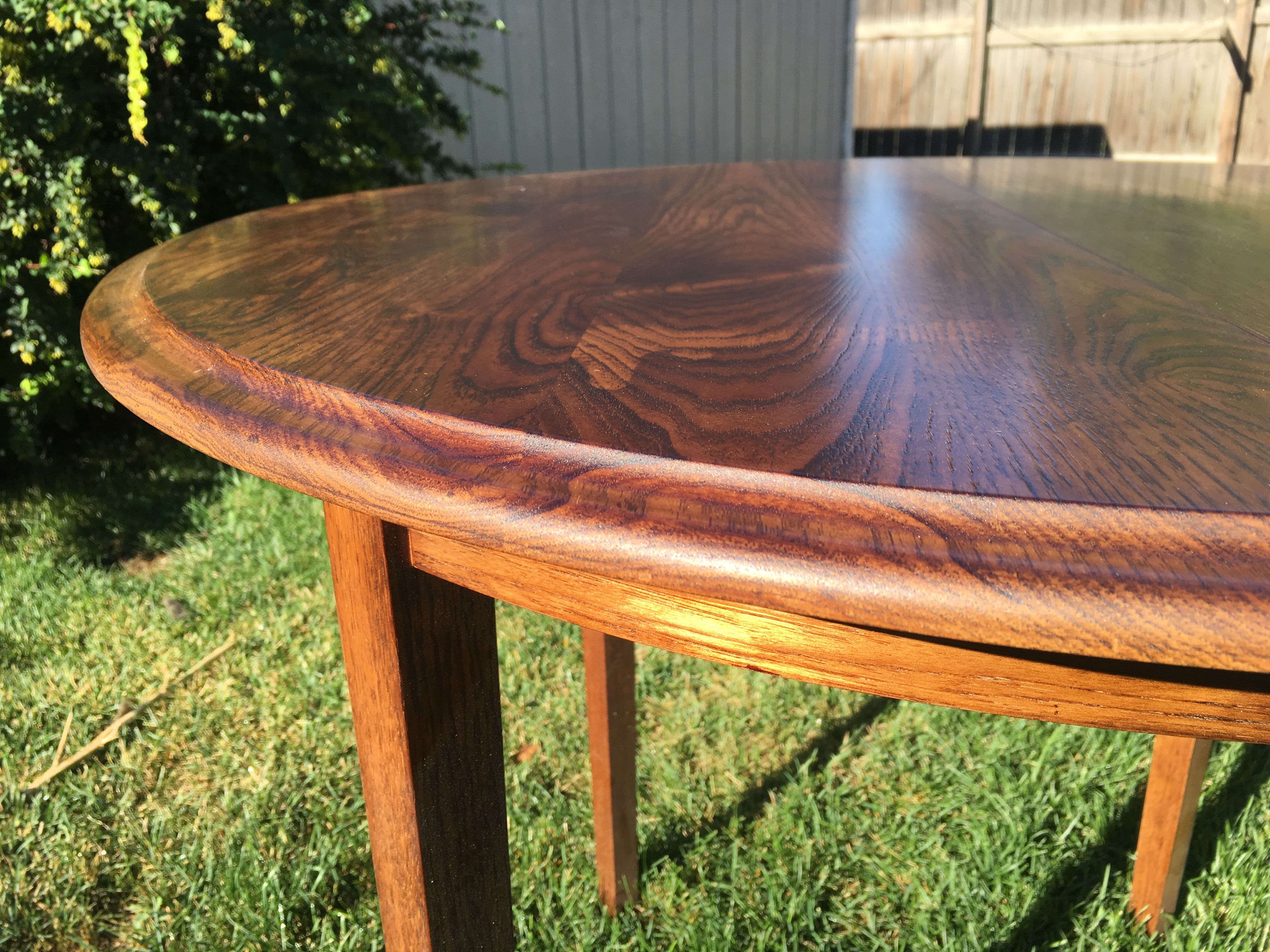 Hand Made Round Extending Hickory Dining Table. by Rocky Mountain