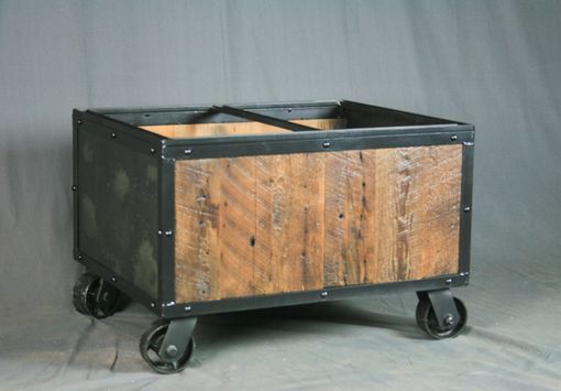 Custom Made Industrial File Cart. Reclaimed Wood & Casters. Rustic And Modern Office Furniture. Vintage.