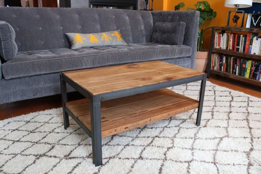 Custom Made The Calumet Coffee Table // Reclaimed Wood Planks & Steel