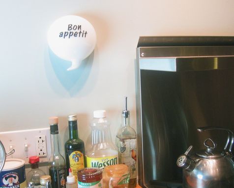 Custom Made Bon Appetit Glass Kitchen Word Balloon Quirky Fun Gift Wall