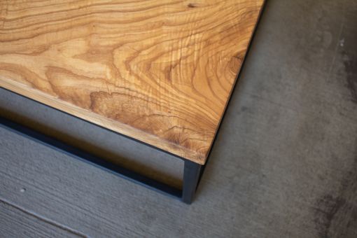 Custom Made Modern Ash & Steel Coffee Table