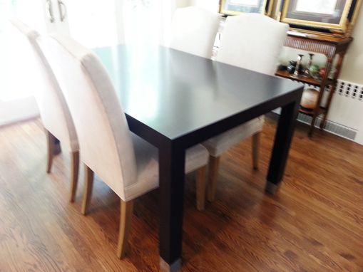 Custom Made Modern Dining Room Table In Ebony Stain