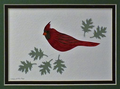 Custom Made Birds - Cardinal Quilled And Framed Wall Art New Hampshire Birds