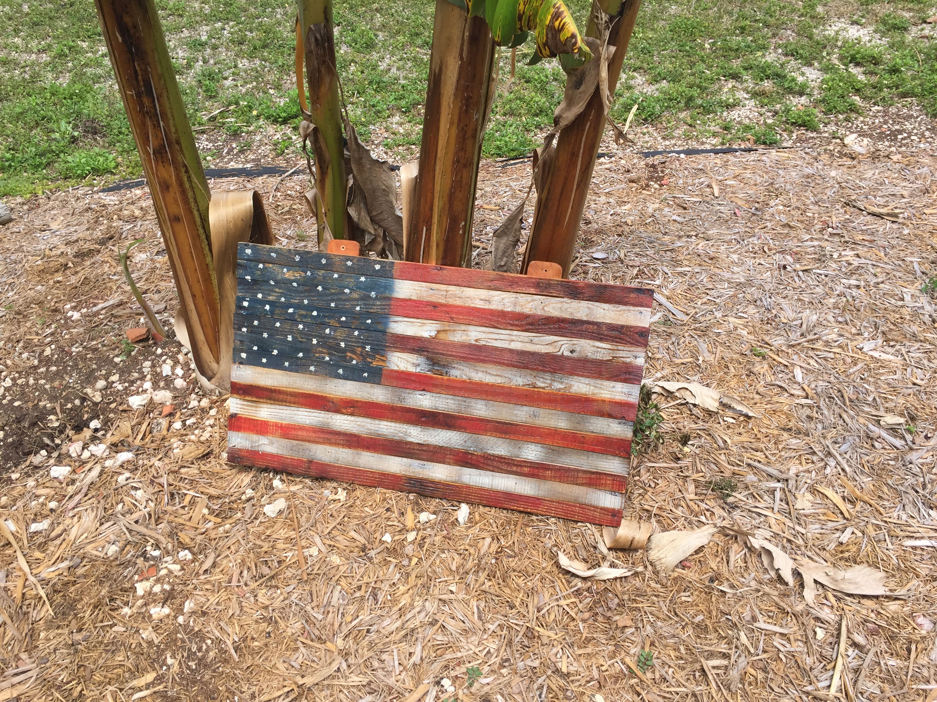 Pallet Wood and Shutter Slat American Flag - Scavenger Chic