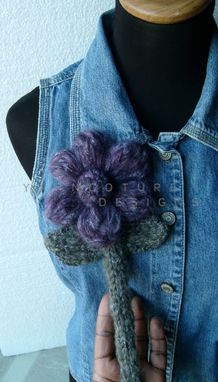 Custom Made The Oversized Floral Brooch - In Purple