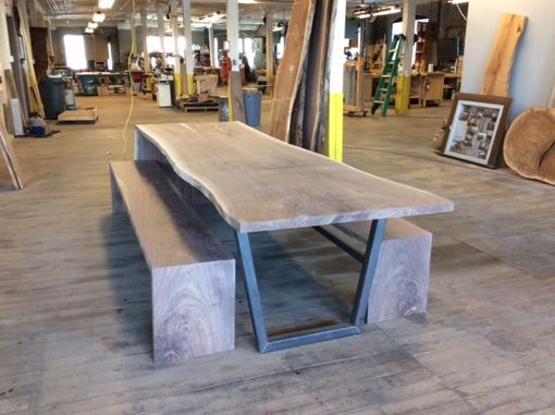 Custom Made Communal Table With Matching Benches