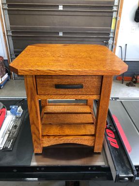 Custom Made Mission Style Arts And Crafts End Table/Night Stand