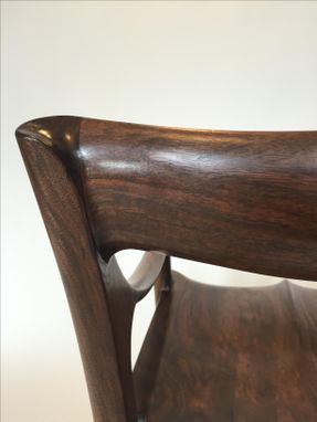 Custom Made Black Walnut Sculpted Dining Chair