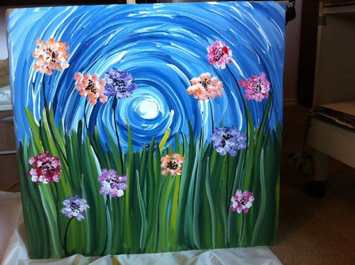 Custom Made Swirls Of Flowers, Painting