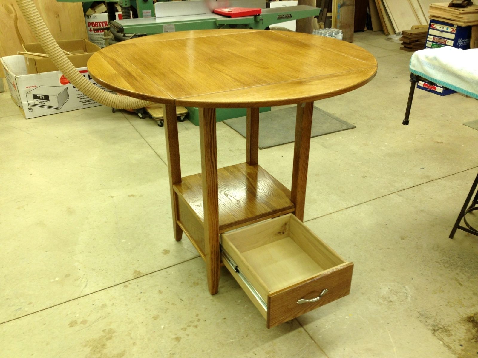 Hand Crafted Oak High Bar Table by The Plane Edge, LLC
