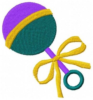 Custom Made Rattle Embroidery Design