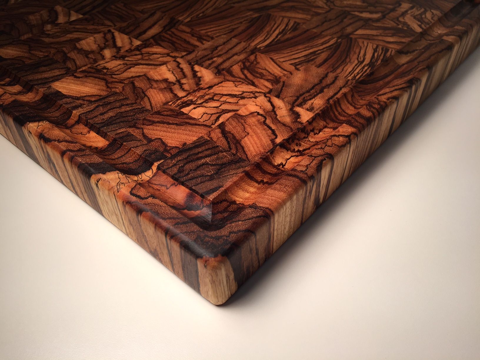 Hand Made Professional End Grain Zebrawood Cutting Board by Carolina Wood  Designs