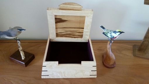 Custom Made Curly Maple And Zebra Wood Cremation Urn