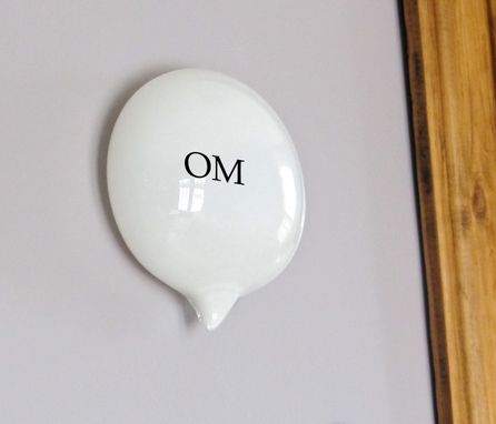 Custom Made Om Meditation Glass Word Balloon Conversation Piece