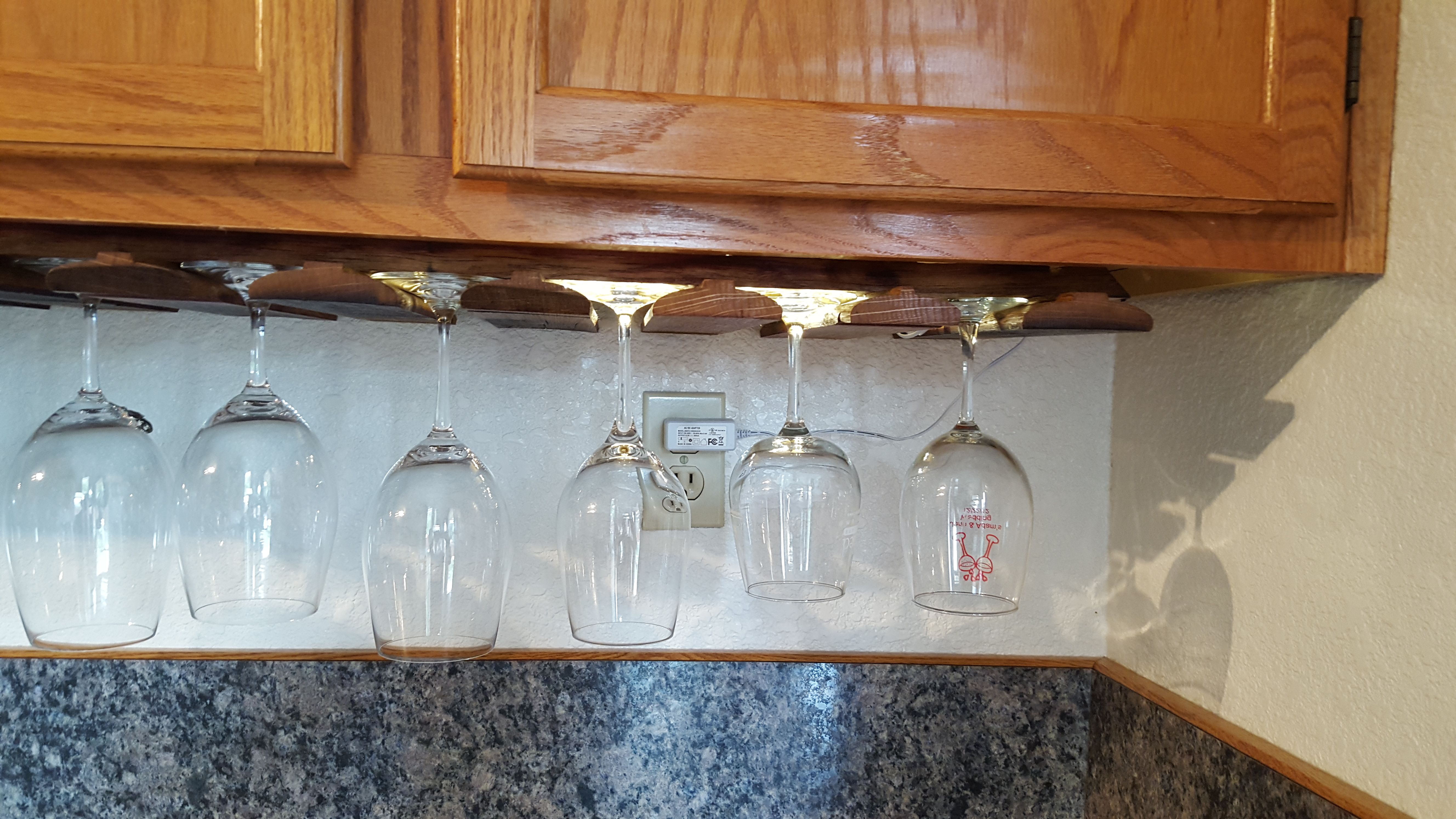 Buy Hand Made Wine Barrel Under Wine Glass Rack, made to order