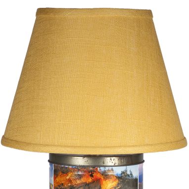 Custom Made Vintage Landscape Metal Caddy Lamp
