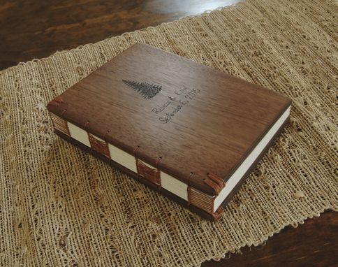 Custom Made Engraved Walnut Wedding Or Vacation Home Guest Book