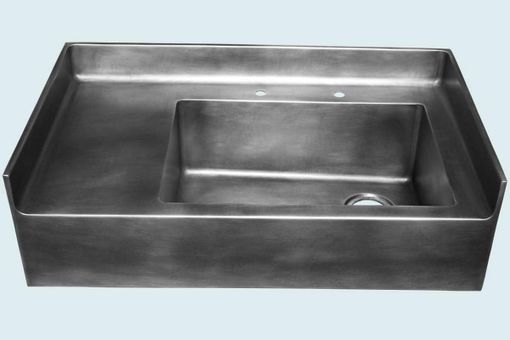 Custom Made Zinc Sink With Apron & Integral Backsplashes