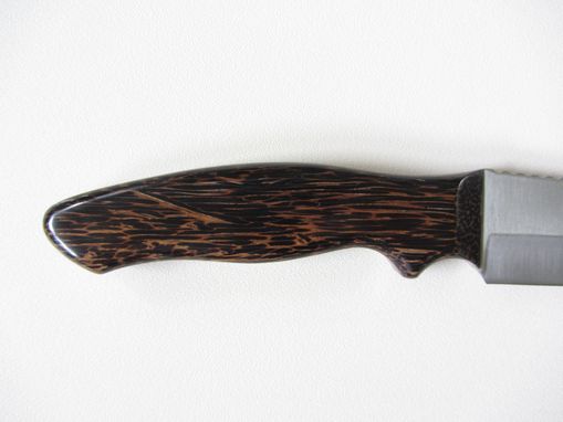 Custom Made Custom Knife - Tanto Style - Stainless Steel Blade - Handmade Black Palm Wood Handle