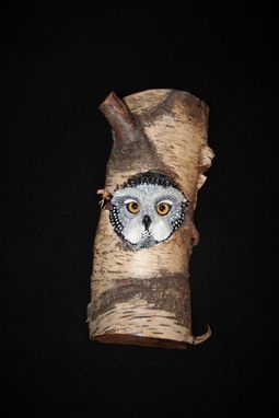 Custom Made Birch Wood Owl Wall Carving