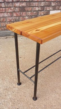 Custom Made Steel And Cedar Side Table Or Bench