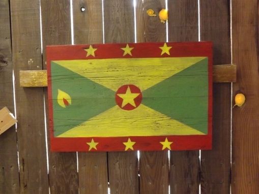 Custom Made Barn Wood Grenada Flag Painting