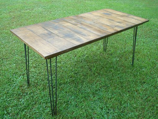 Custom Made Reclaimed Wood Table With Hairpin Legs Ready To Ship