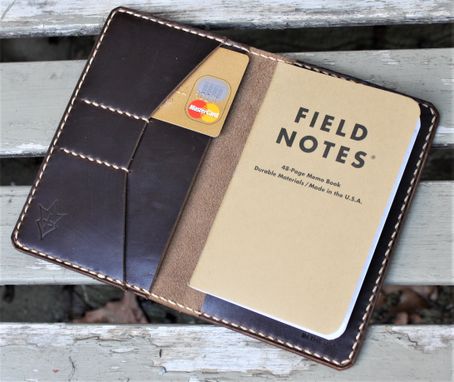Custom Made Handmade Cover For Field Notes Card Wallet Scribo Horween Leather Brown Chromexcel