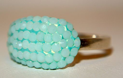 Custom Made Alabaster Mint Sterling Silver Cocktail Ring - Made With Swarovski Elements