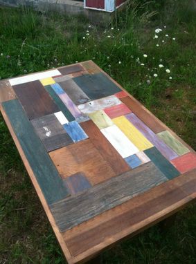 Custom Made Patchwork Wood Scraps Table