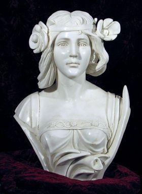 Custom Made Marble Bust Of A 30s Flapper Girl