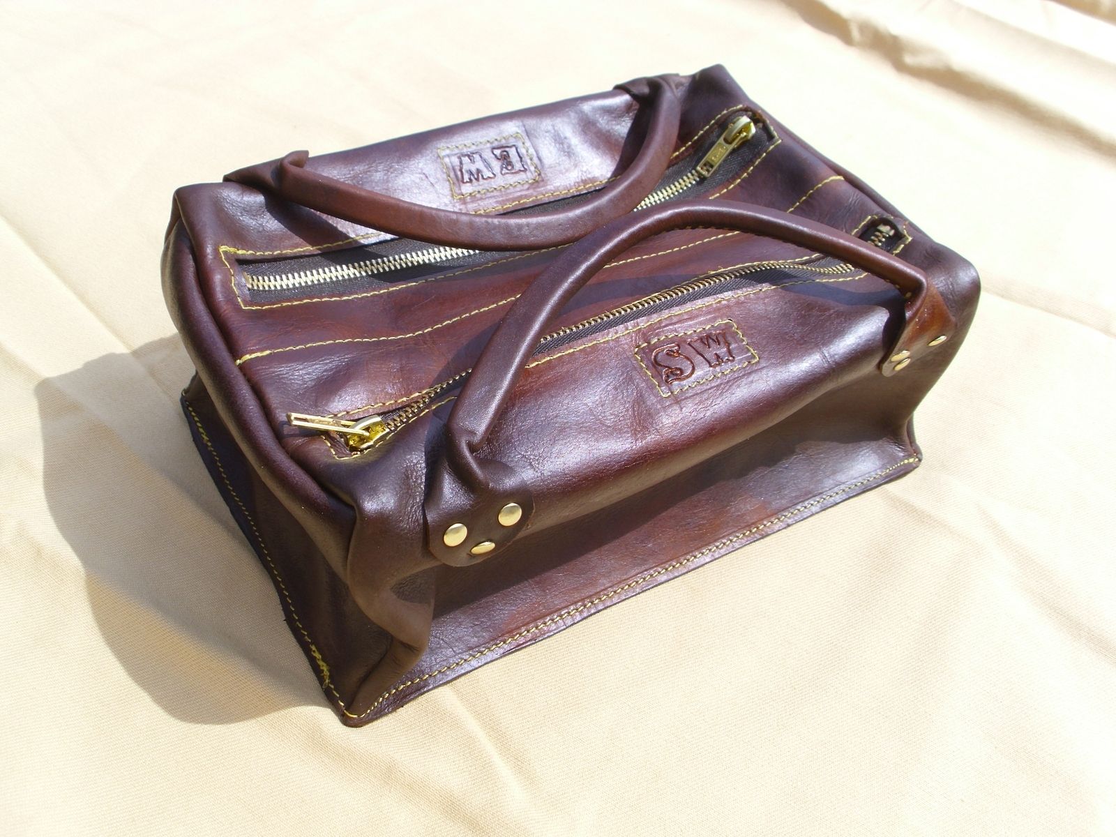 Custom Leather Toiletries Bag by Alamo Custom Leather