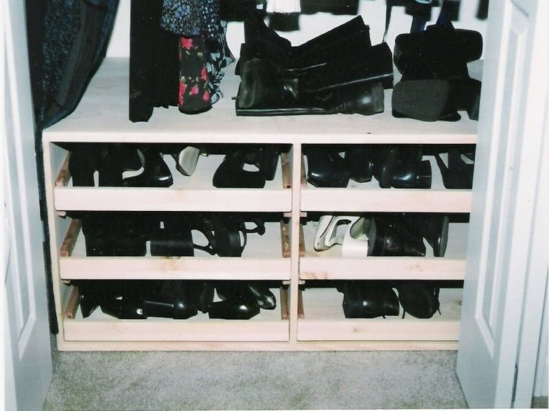 Hand Crafted Custom Closet Shoe Rack by Larue Woodworking