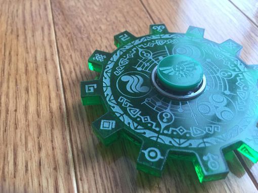 Custom Made Legend Of Zelda Gate Of Time Green Translucent Acrylic Laser Cut Fidget Spinner For Kids Or Adults