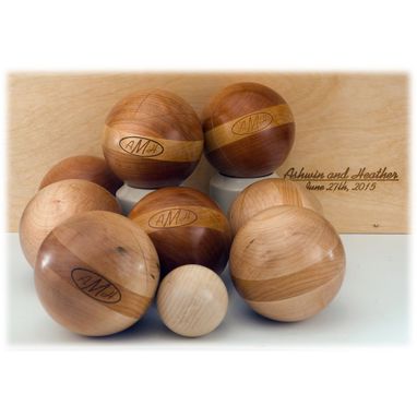 Custom Made Bocce Sets With Contrasting Woods