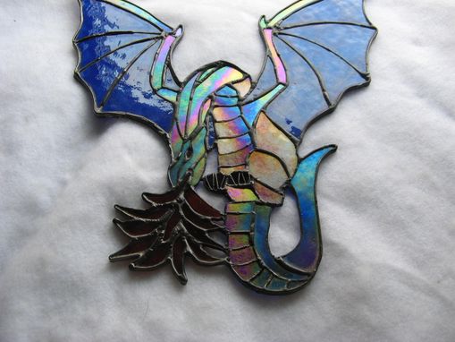Custom Made Stained Glass Fire Breathing Dragon
