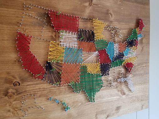 Custom Made United States Map In String Art