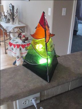 Custom Made Decorative Autumn Colored Stained Glass Tree