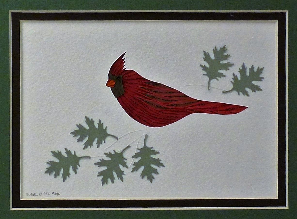 Buy Custom Made Birds Cardinal Quilled And Framed Wall Art New