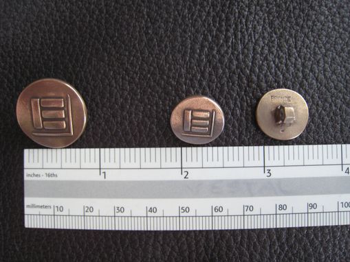 Custom Made Set Of Custom Blazer Buttons In Solid Bronze With Family Crest, Initial, Monogram, Or Custom Logo.