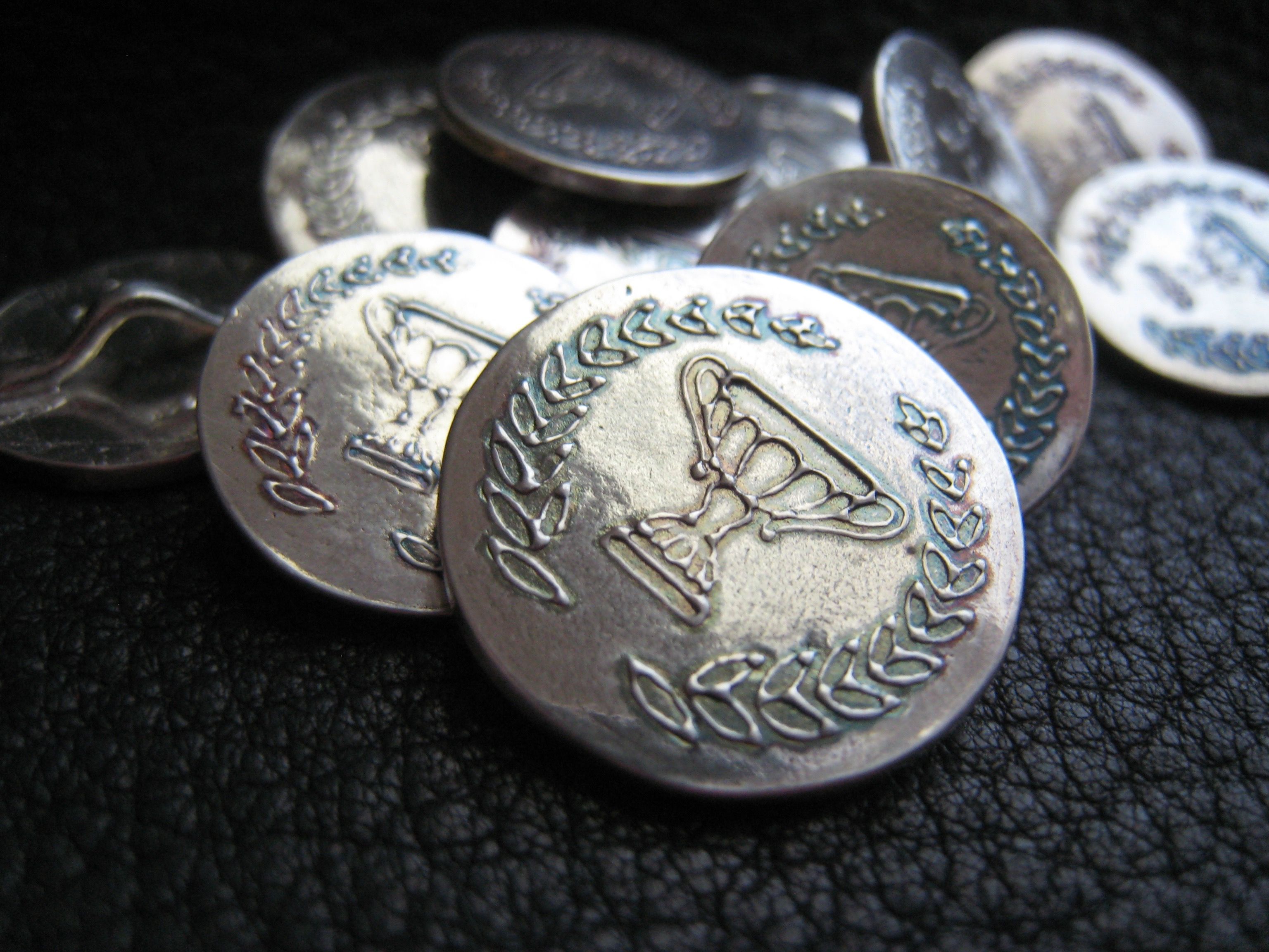 Handmade Custom Silver Blazer Buttons In Solid Fine Or Sterling Silver