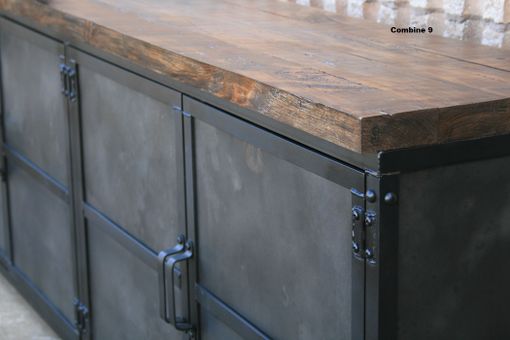 Custom Made Industrial Credenza, Media Console, Reclaimed Wood Buffet.  Handmade. Tv Stand.